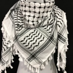 Kuffiah, original Kuffiah with handmade Handmade hadab ,Palestinian keffiyeh,L