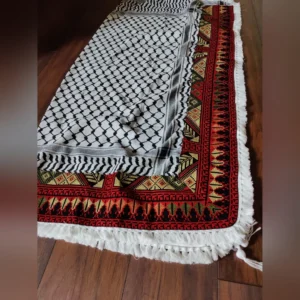Kuffiya original Palestinian Elegant Embroidery keffiyeh With Handmade Hadab L